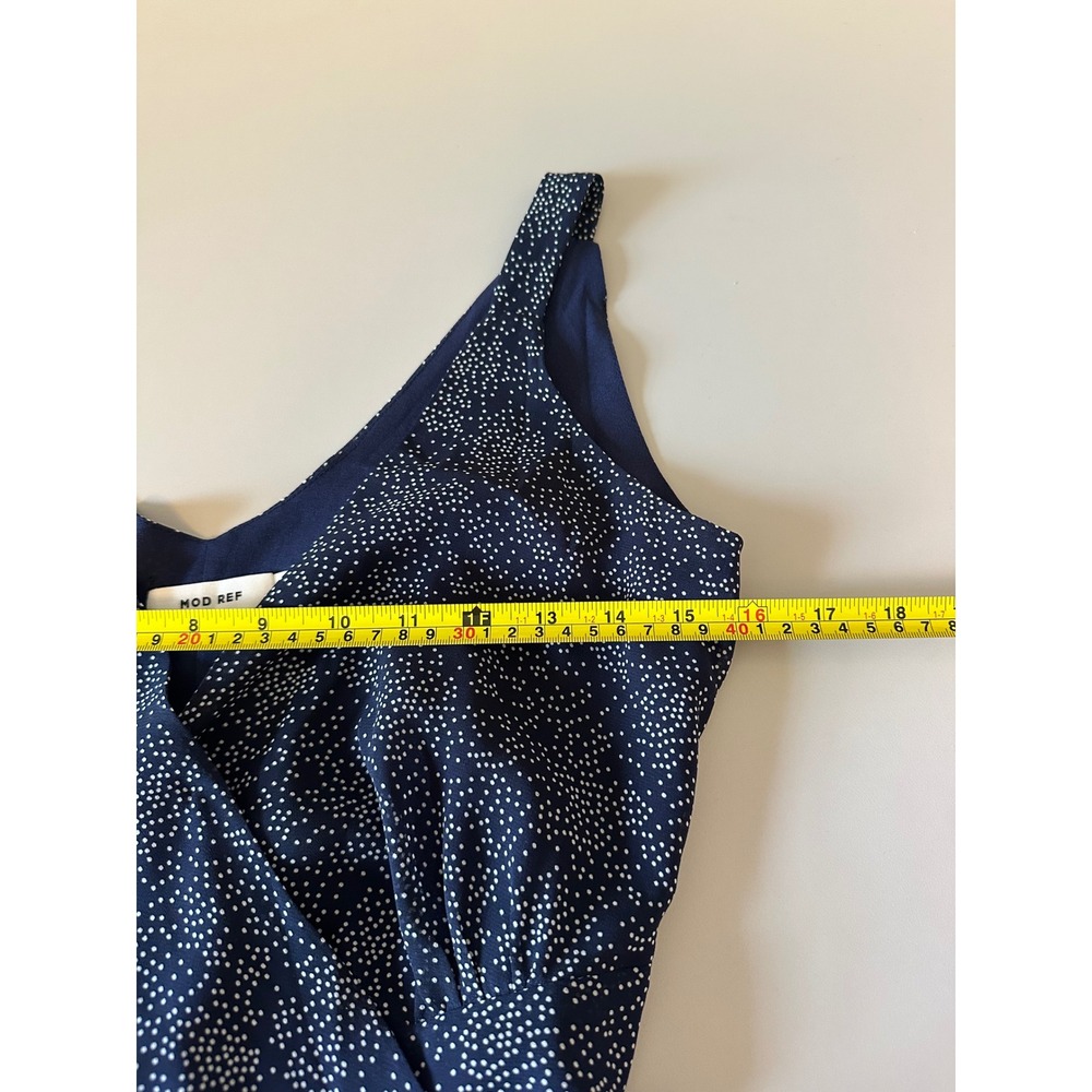 MOD REF Polka Dot Sleeveless Wrap V-Neck Midi Dress V-Neck | Size Small - Picture 7 of 9
